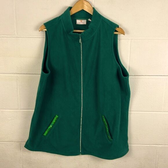 Quacker Factory fleece zip up vest - Picture 1 of 5